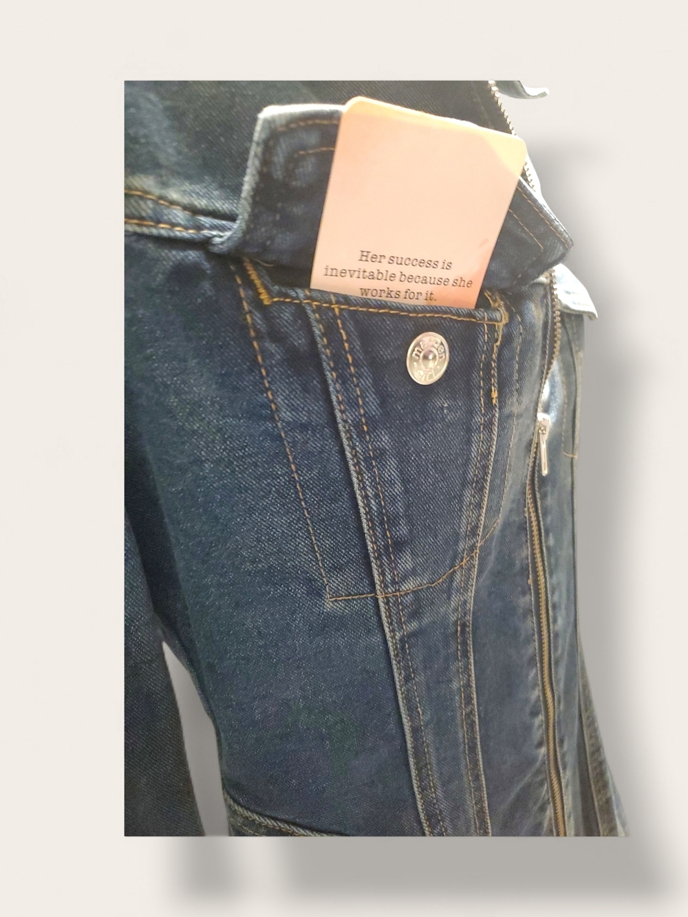 Wallflower Women's Mid-Blue Longline Denim Jacket - Picture 4 of 6